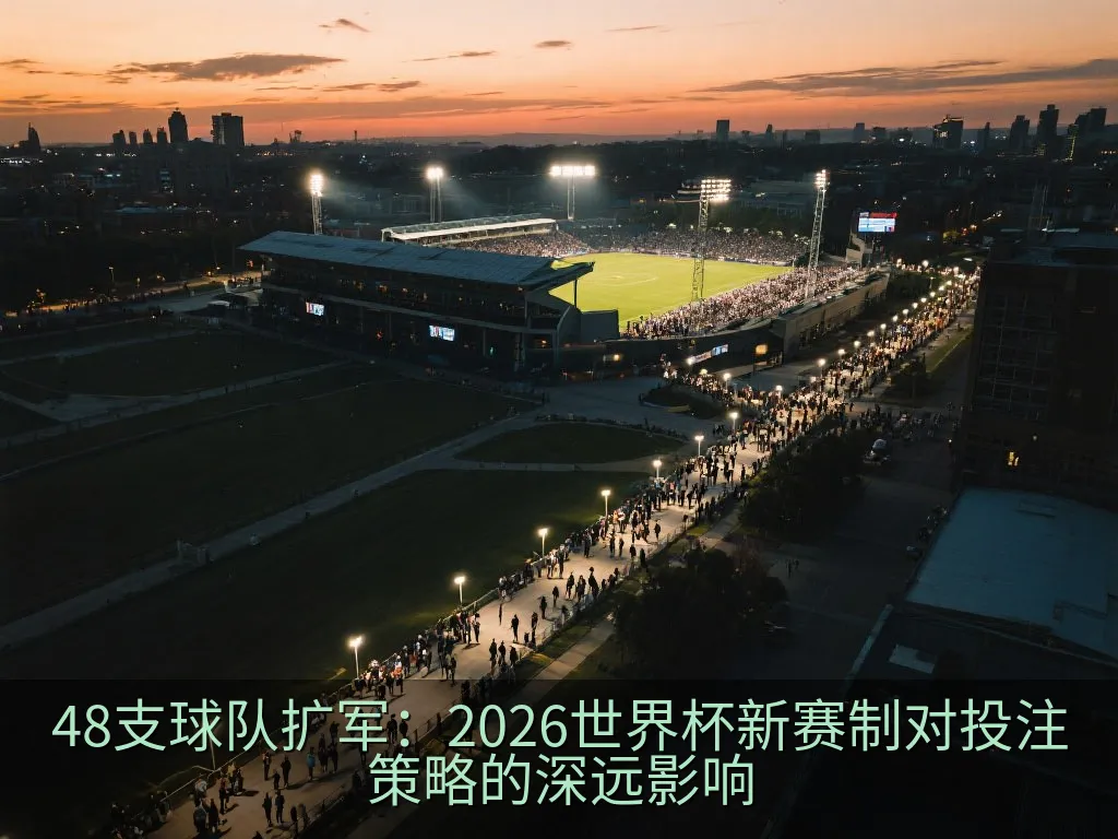 黄昏下的现代足球场全景